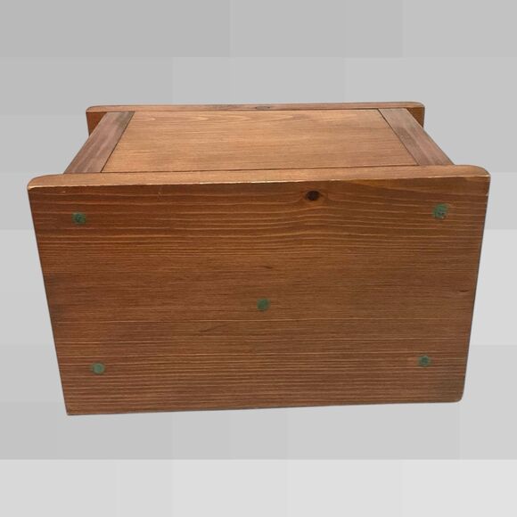 Vintage Wood Recipe Box Hand Painted Amish Girl Rustic Primitive Farmhouse 9x6.5 - Picture 12 of 16